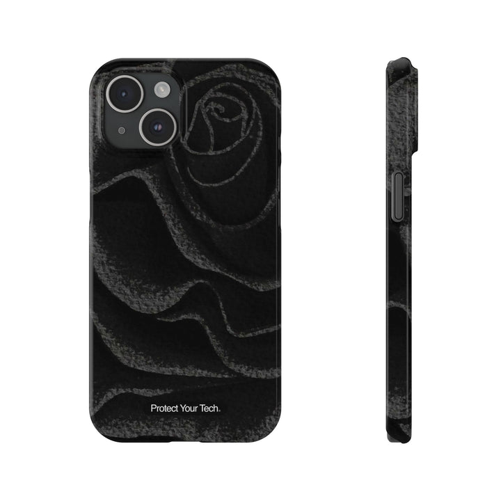 Black Rose Slim iPhone Case
