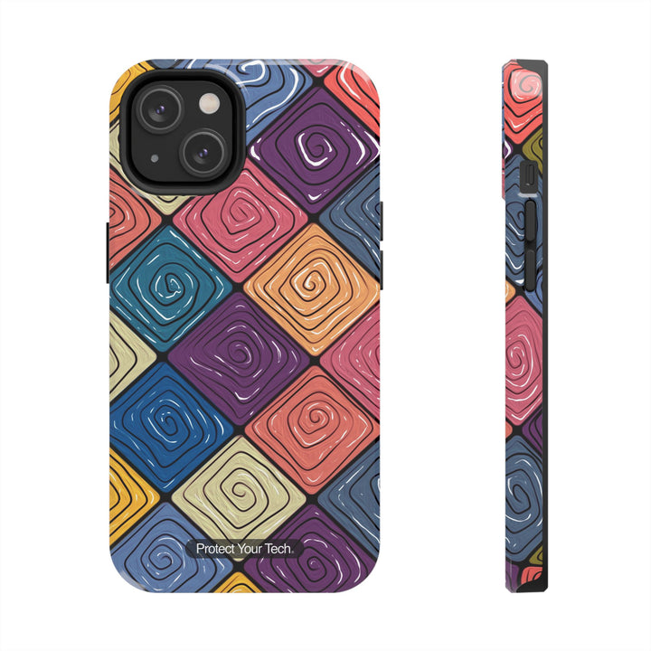 Swirl Grid Tough iPhone/Samsung Case
