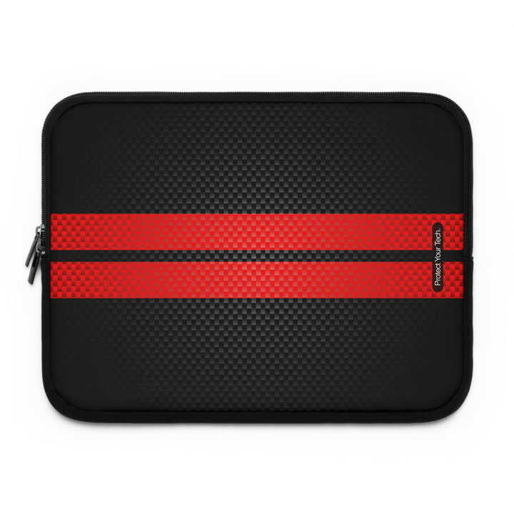 Red Stripe Carbon Pattern Laptop Sleeve