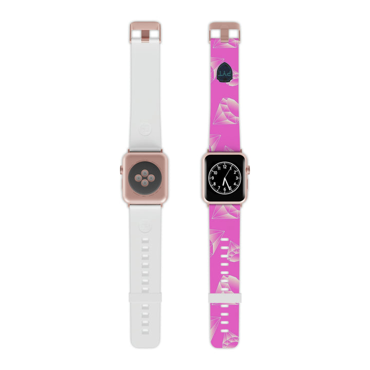 White Diamonds on Pink Watch Band for Apple Watch