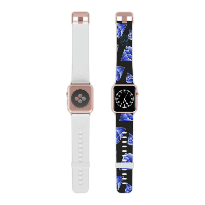 Blue Diamonds on Black Watch Band for Apple Watch