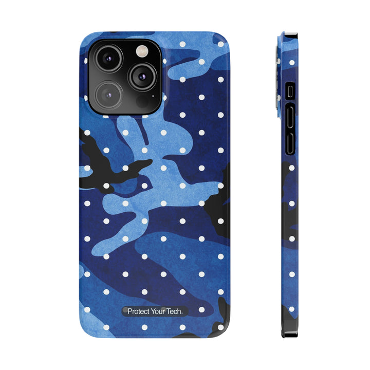 Blue CamoDot Case-Mate Slim iPhone Case