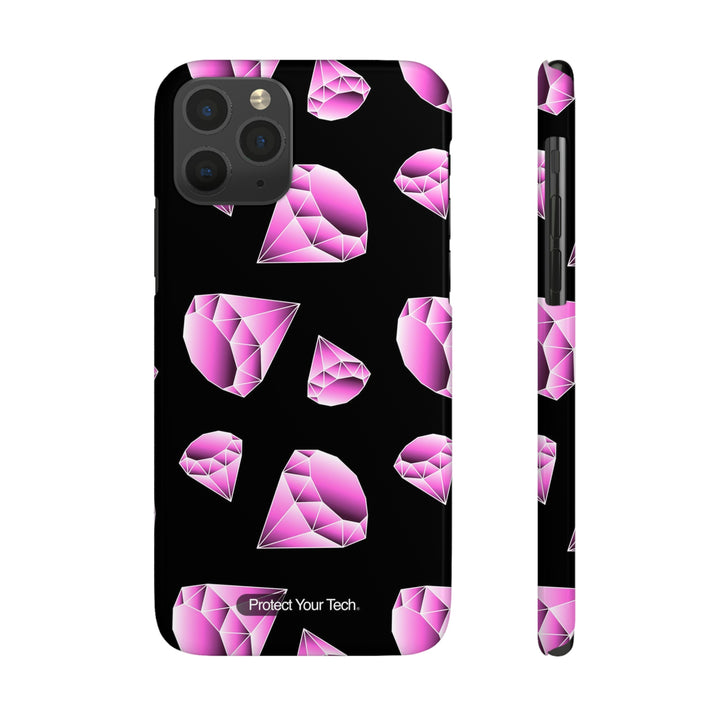 Pink Diamonds on Black Case-Mate Slim iPhone Case