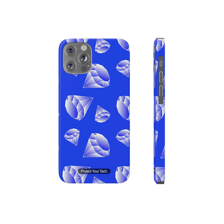 White Diamonds on Blue Barely There iPhone Case