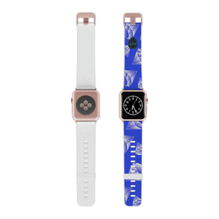 White Diamonds on Blue Watch Band for Apple Watch