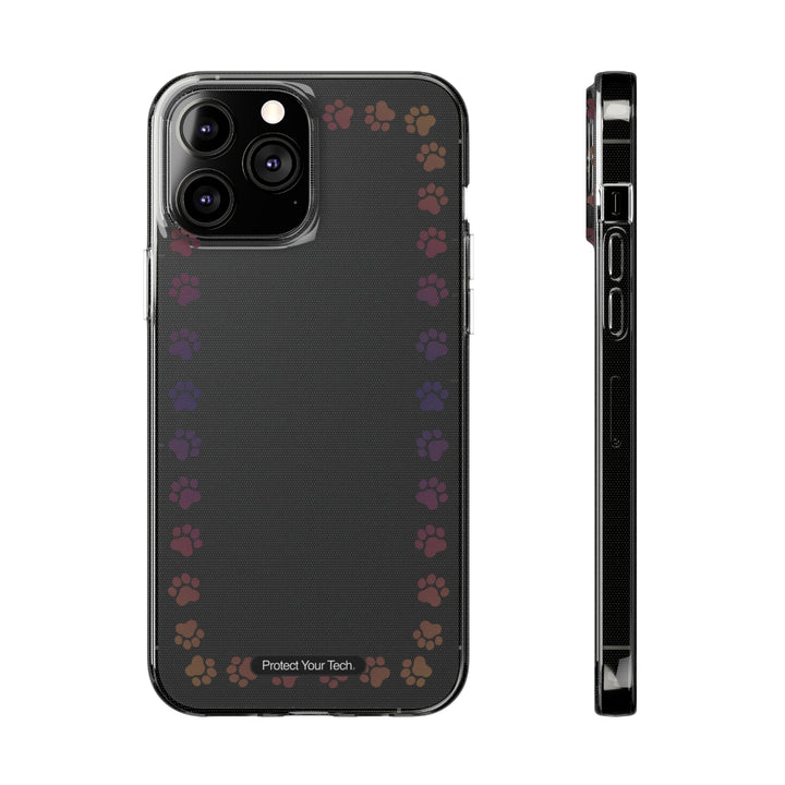Clear Paw Trails Soft Phone Cases