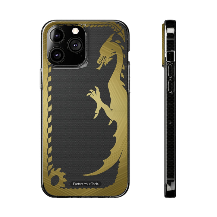 Clear Golden Dragon Soft Phone Cases