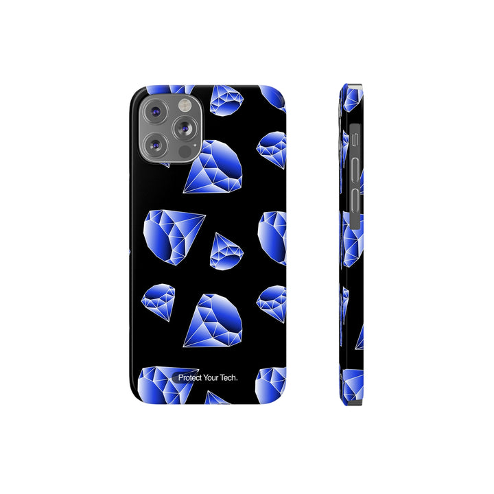Blue Diamonds on Black Case-Mate Barely There iPhone Case