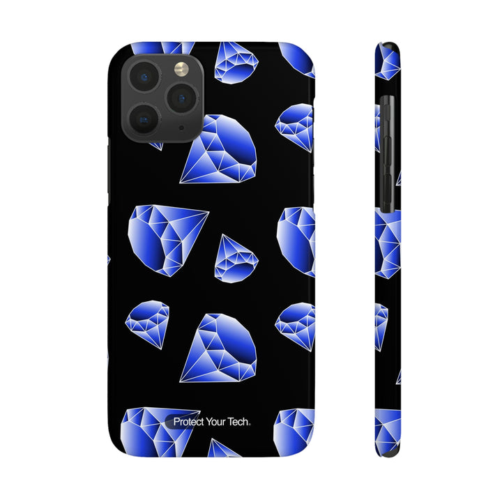 Blue Diamonds on Black Case-Mate Slim iPhone Case