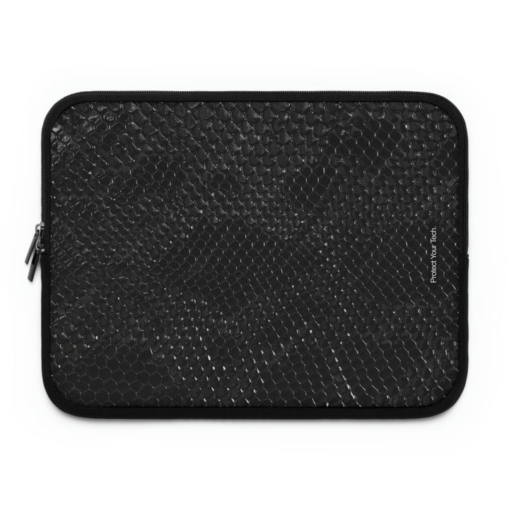 Black Scales Animal Print Pattern Laptop Sleeve