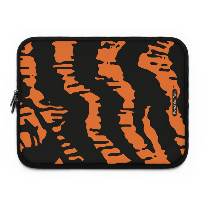Illustrated Tiger Pattern Laptop Sleeve