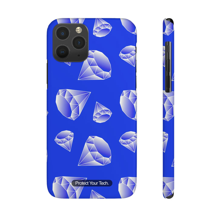 White Diamonds on Blue Case-Mate Slim iPhone Case