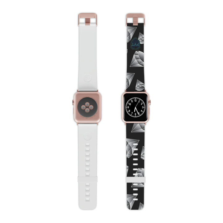 White Diamonds on Black Watch Band for Apple Watch