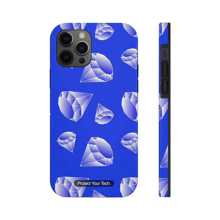 White Diamonds on Blue Case-Mate Tough iPhone Case