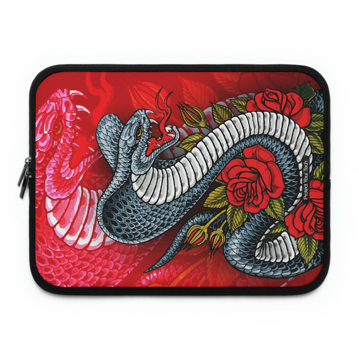 Cobra Roses Tattoo Art Laptop Sleeve