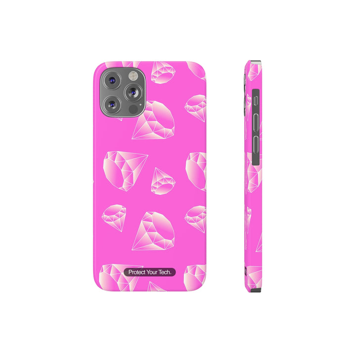 White Diamonds on Pink Case-Mate Barely There iPhone Case