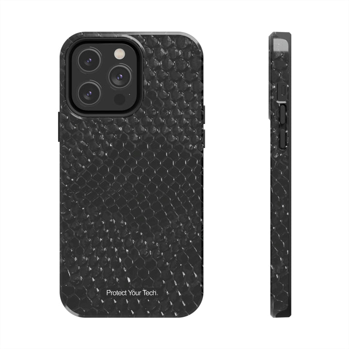 Black Scales Animal Print Pattern Case-Mate Tough iPhone Case