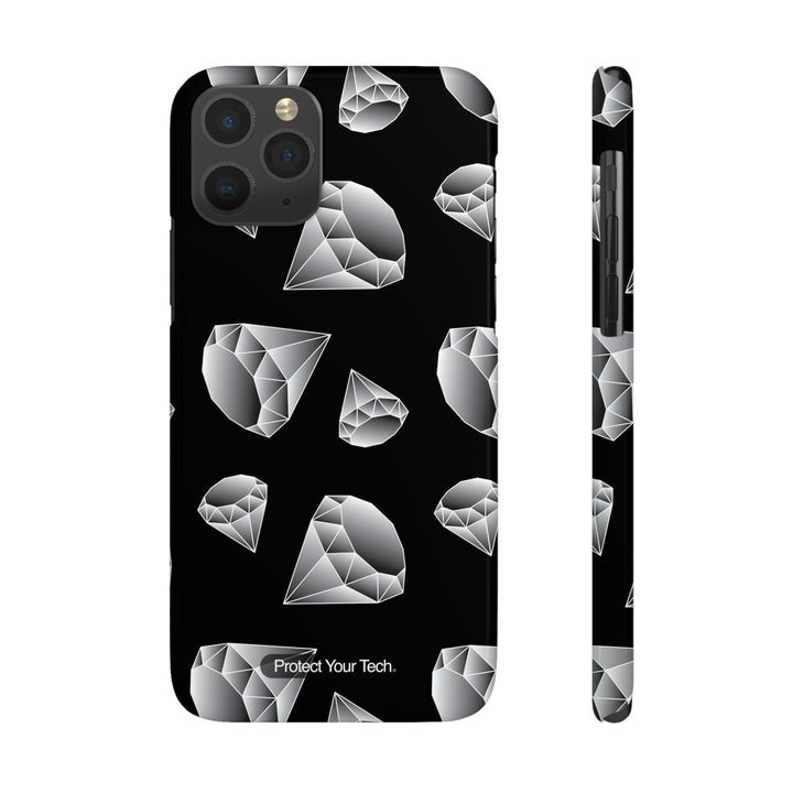 White Diamonds on Black Case-Mate Slim iPhone Case