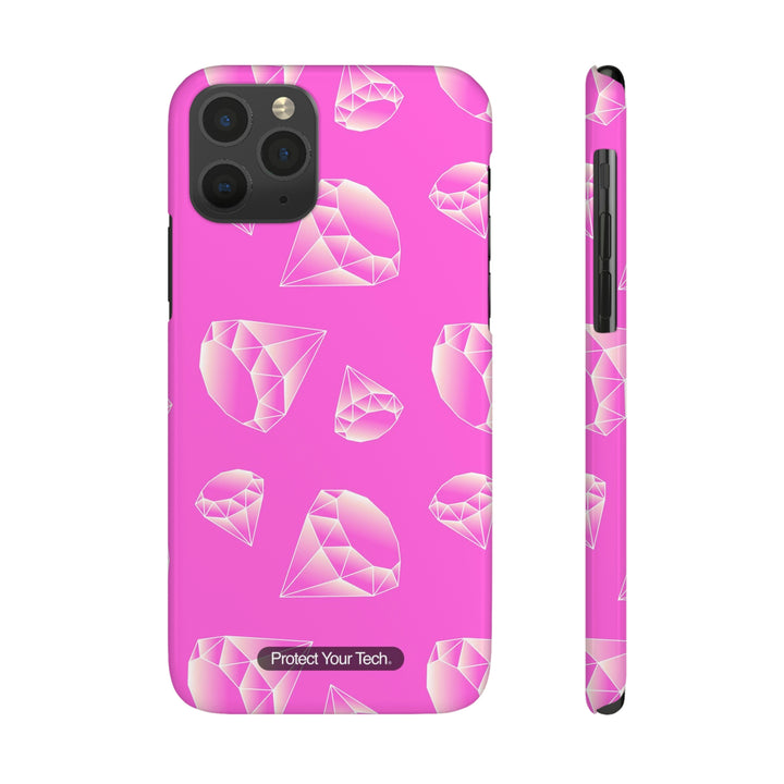 White Diamonds on Pink Case-Mate Slim iPhone Case
