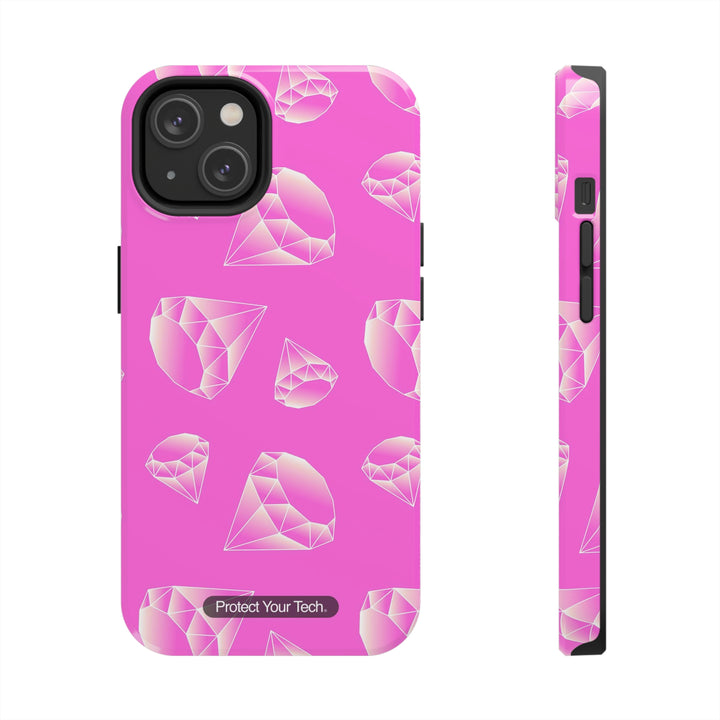 White Diamonds on Pink Case-Mate Tough iPhone Case