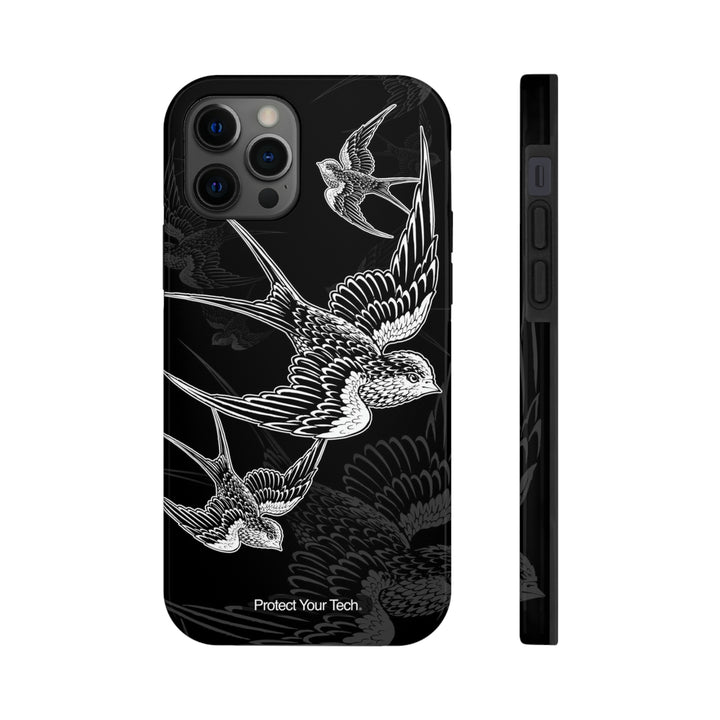 Night Swallows Dove Tattoo Art Case-Mate Tough iPhone Case