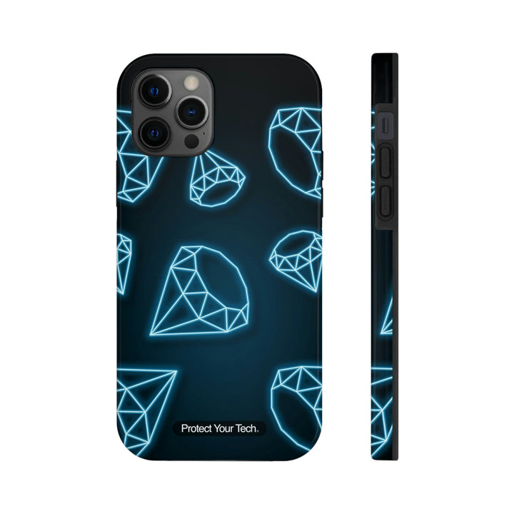 Blue Neon Diamonds Case-Mate Tough iPhone Case
