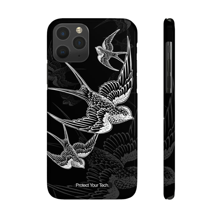 Night Swallows Dove Tattoo Art Case-Mate Slim iPhone Case