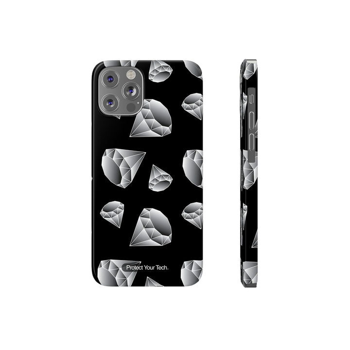 White Diamonds on Black Case-Mate Barely There iPhone Case